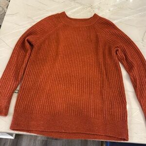 Medium VERO MODA Leroya Crew Neck Pullover Sweater BURNT ORANGE MEDIUM